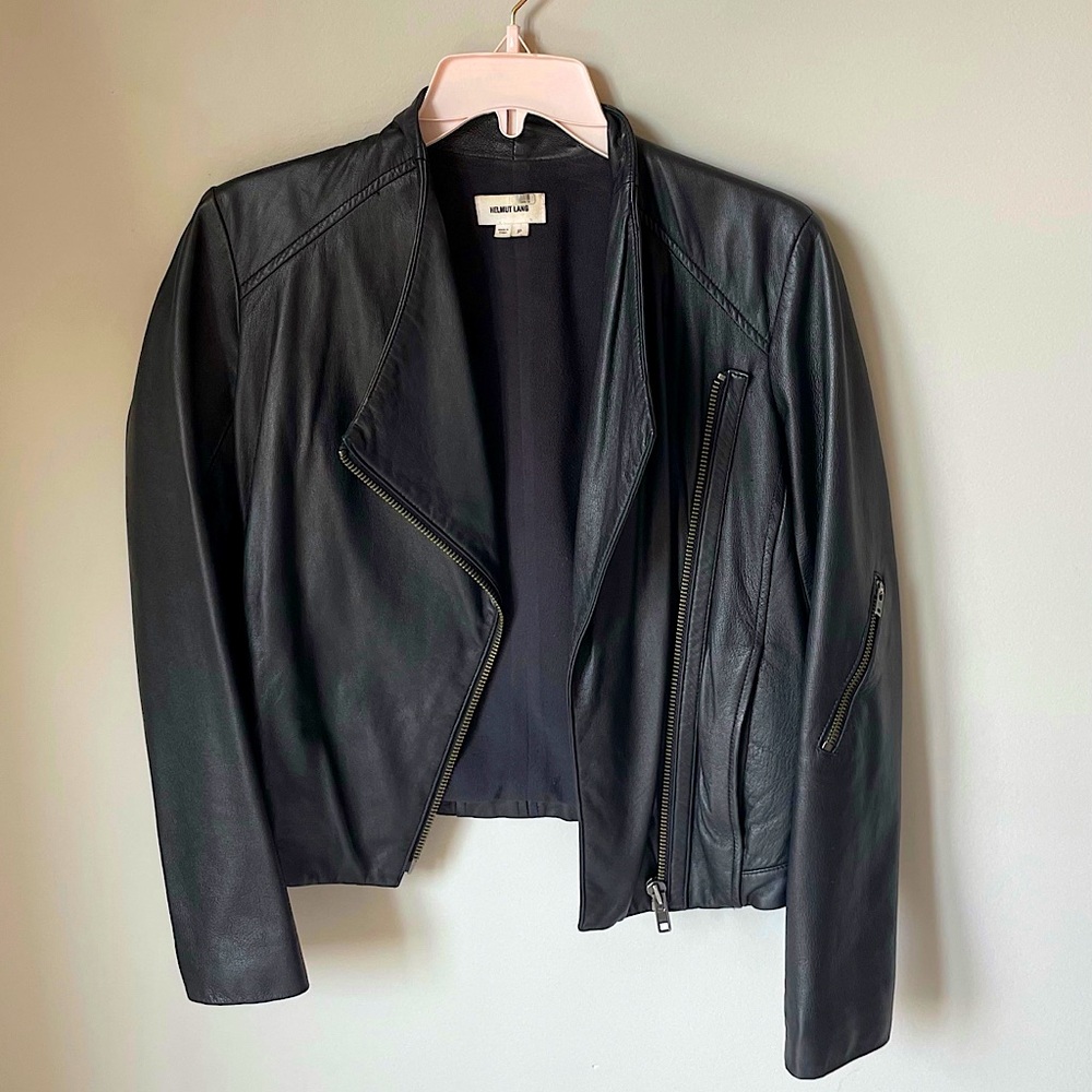 Helmut Lang leather biker jacket size P
